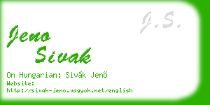 jeno sivak business card