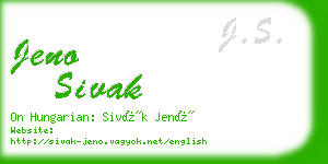 jeno sivak business card